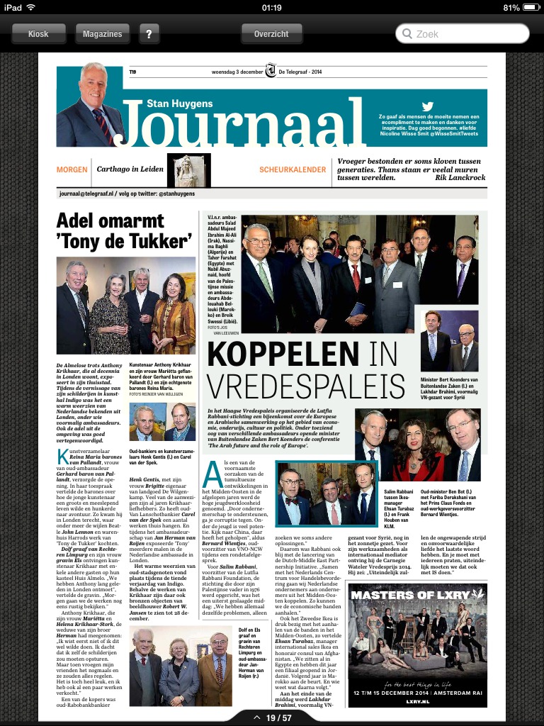 Our event was featured in the who’s who section in the Telegraaf!